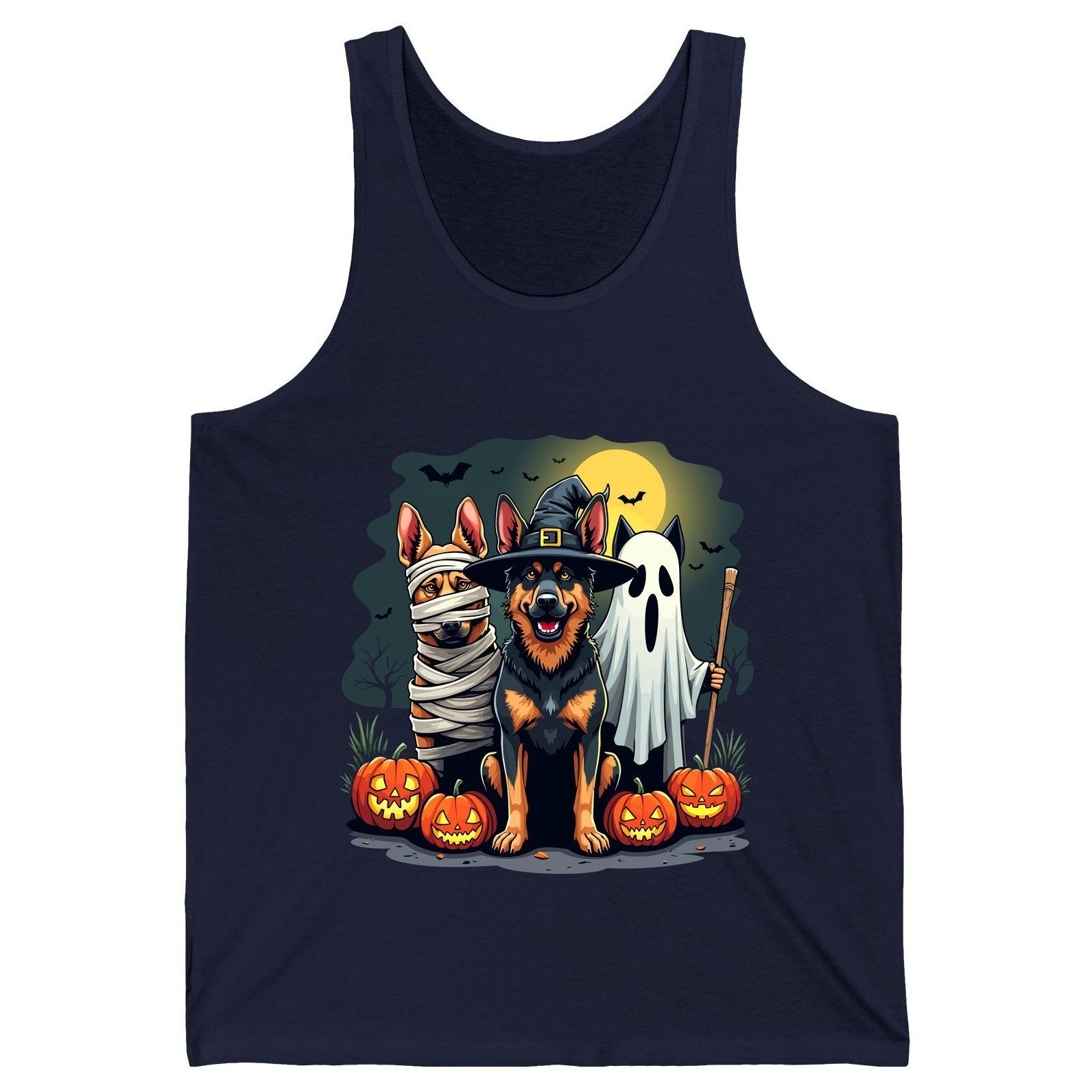 Halloween Dogs in Costumes Halloween dogs Tank Top Navy product mockup