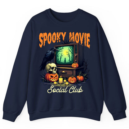 Spooky Movie Social Club Halloween Sweatshirt Navy product mockup