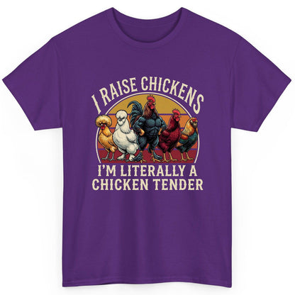 I Raise Chickens I'm Literally a Chicken Tender chickens T-Shirt Purple product mockup