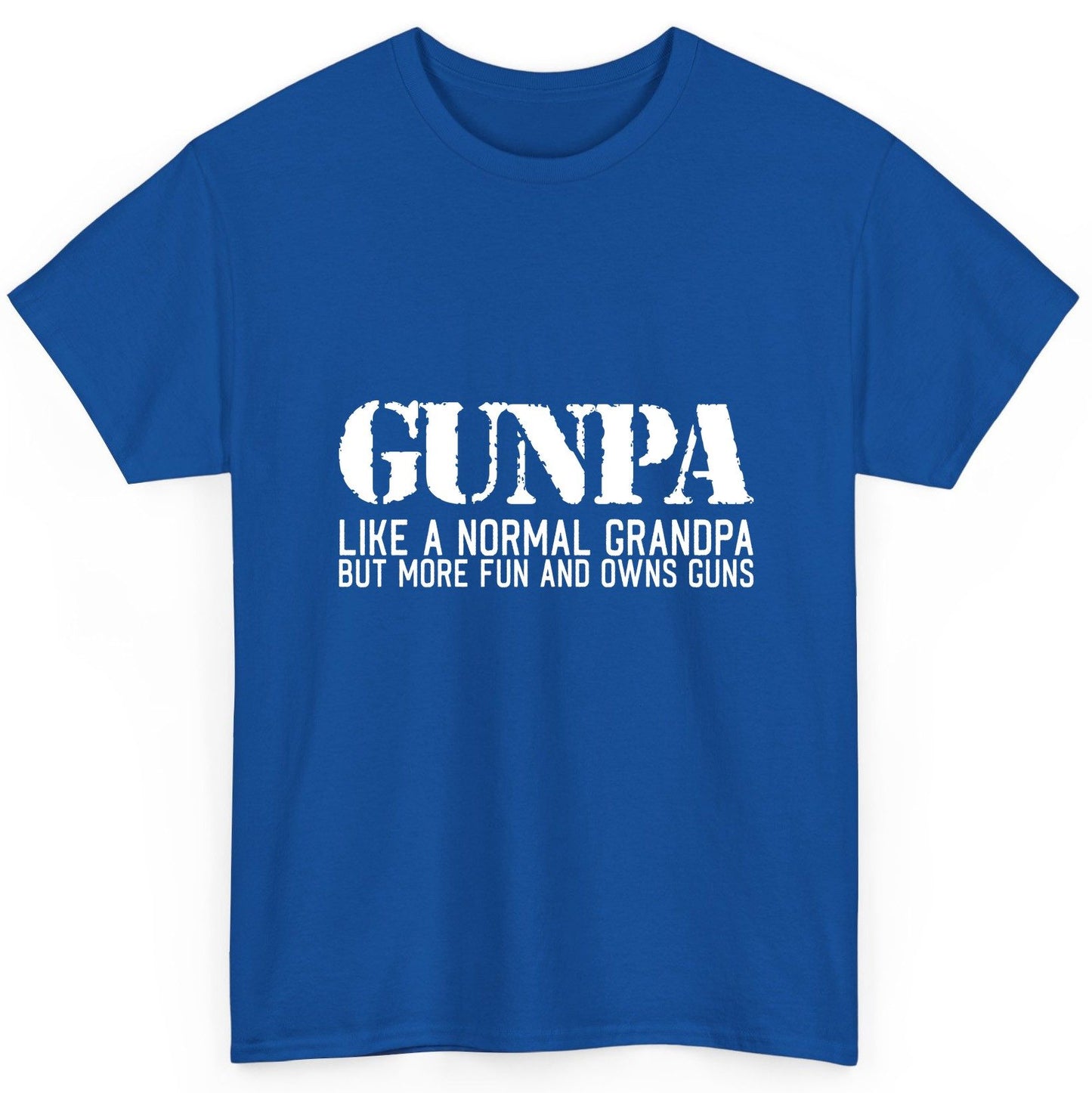 Gunpa Like a Normal Grandpa but More Fun and Owns Guns funny gun owner grandpa T-Shirt Royal product mockup
