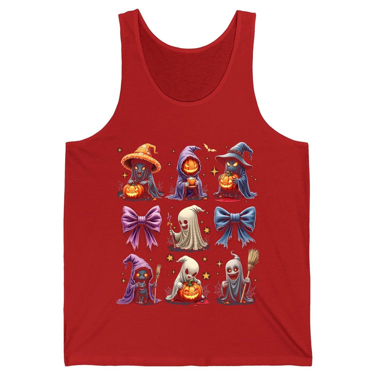 Spooky Cute Halloween Characters Halloween characters Tank Top Red product mockup