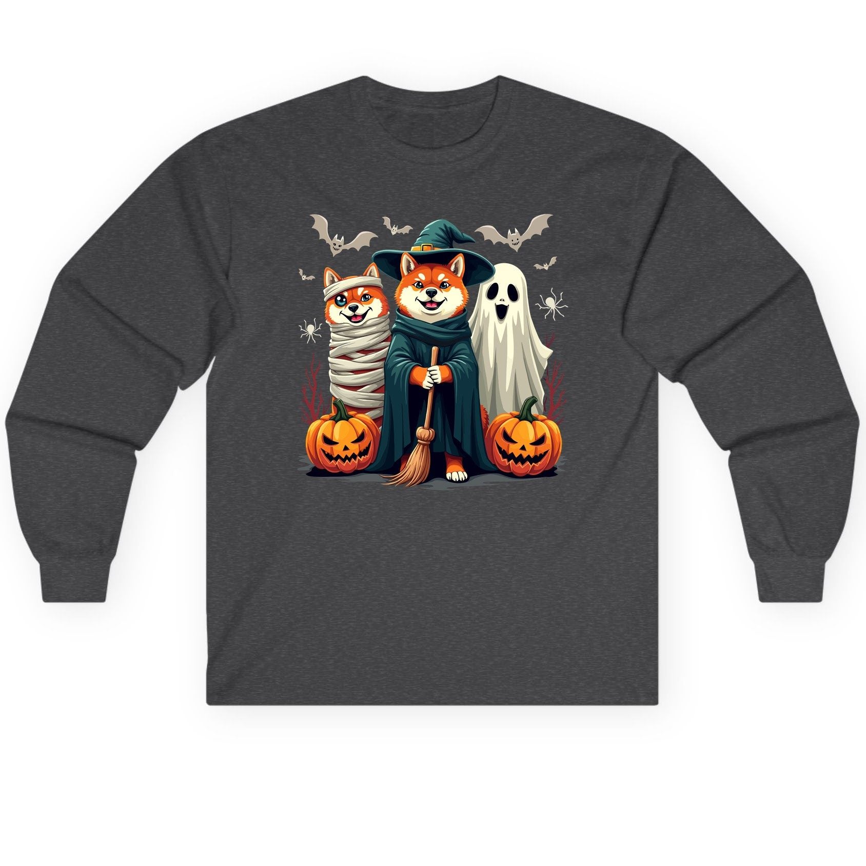 Shiba Inu Halloween Costumes shiba inu Long Sleeve Tee Dark Heather product mockup