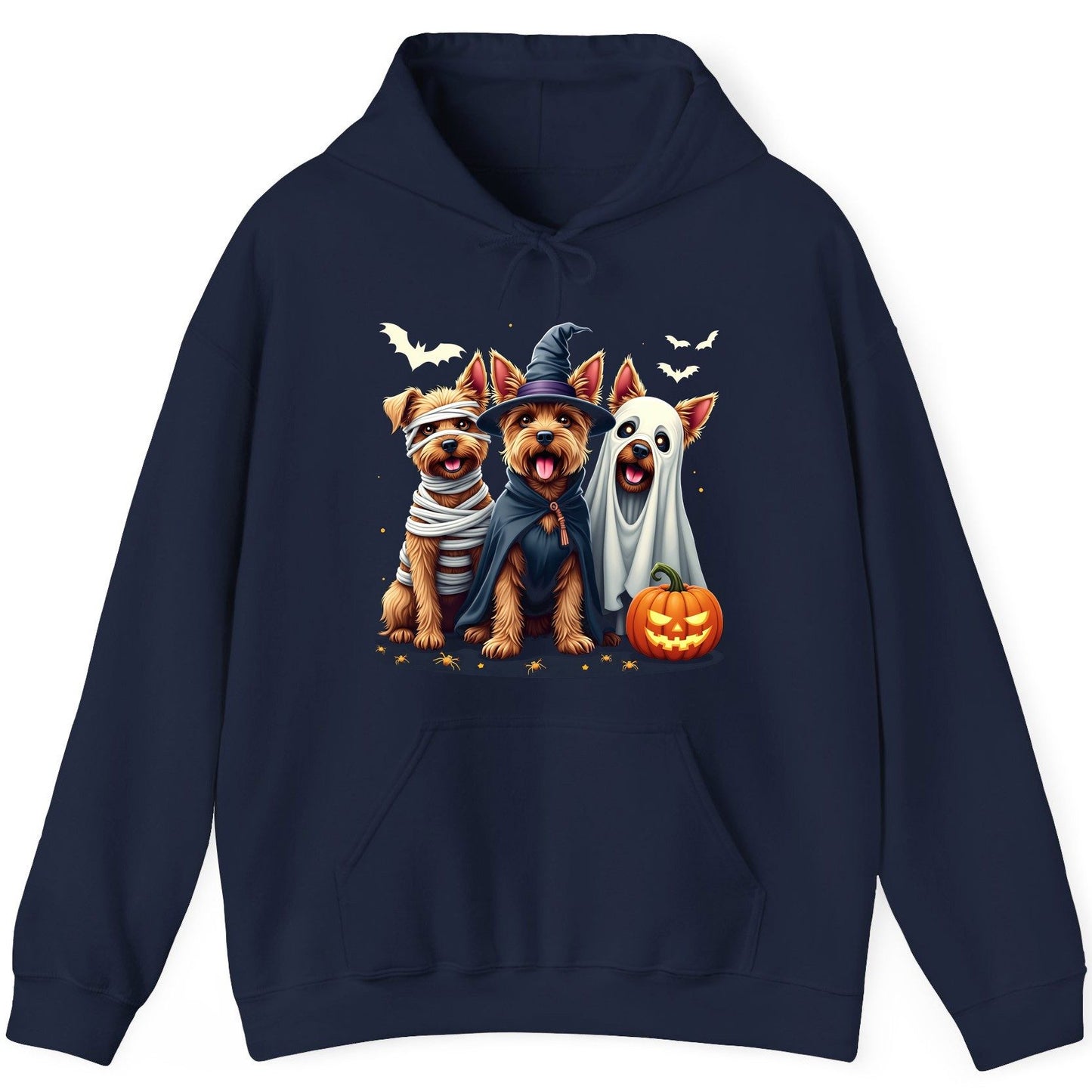 Cute Dogs Halloween Costumes dogs in Halloween costumes Hoodie Navy product mockup