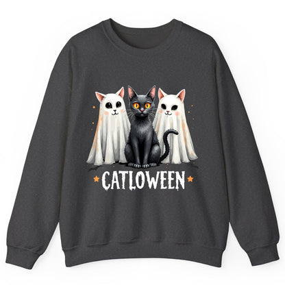Catloween Halloween cats Sweatshirt Dark Heather product mockup