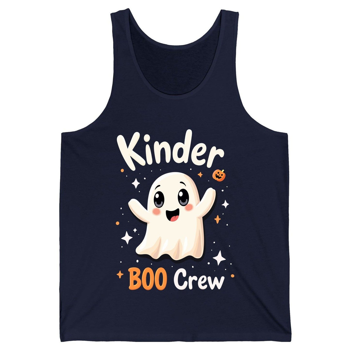 Kinder Boo Crew cute ghost Tank Top Navy product mockup