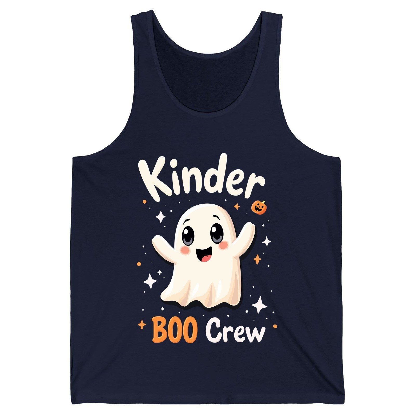 Kinder Boo Crew cute ghost Tank Top Navy product mockup