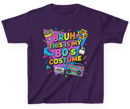 BRUH THIS IS MY 80'S Costume Funny Nostalgia Youth T-Shirt - product mockup - Purple