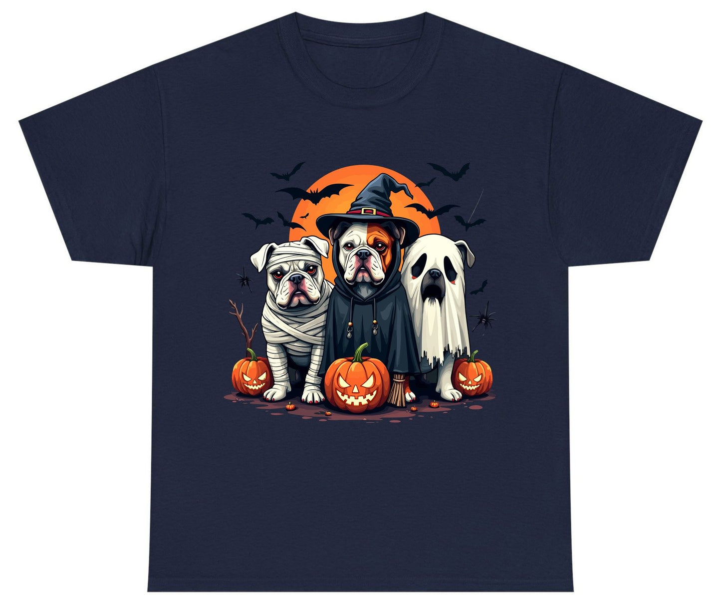 Halloween Bulldogs Costumes Halloween bulldogs Youth T-Shirt Navy product mockup