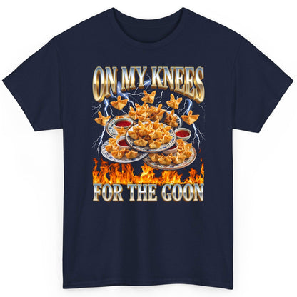 On My Knees for the Goon crab rangoon T-Shirt Navy product mockup