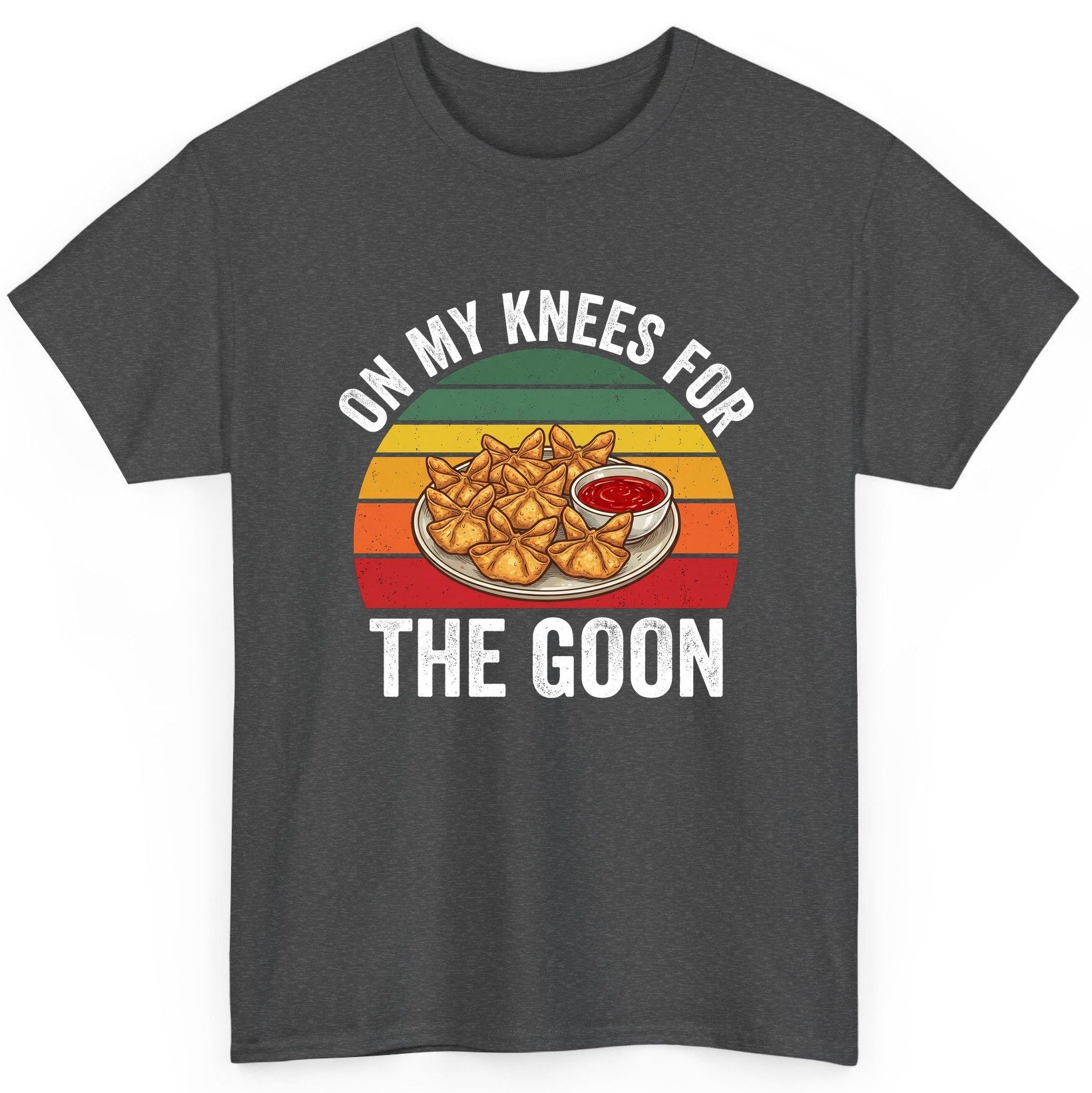 On My Knees for the Goon crab rangoon T-Shirt Dark Heather product mockup