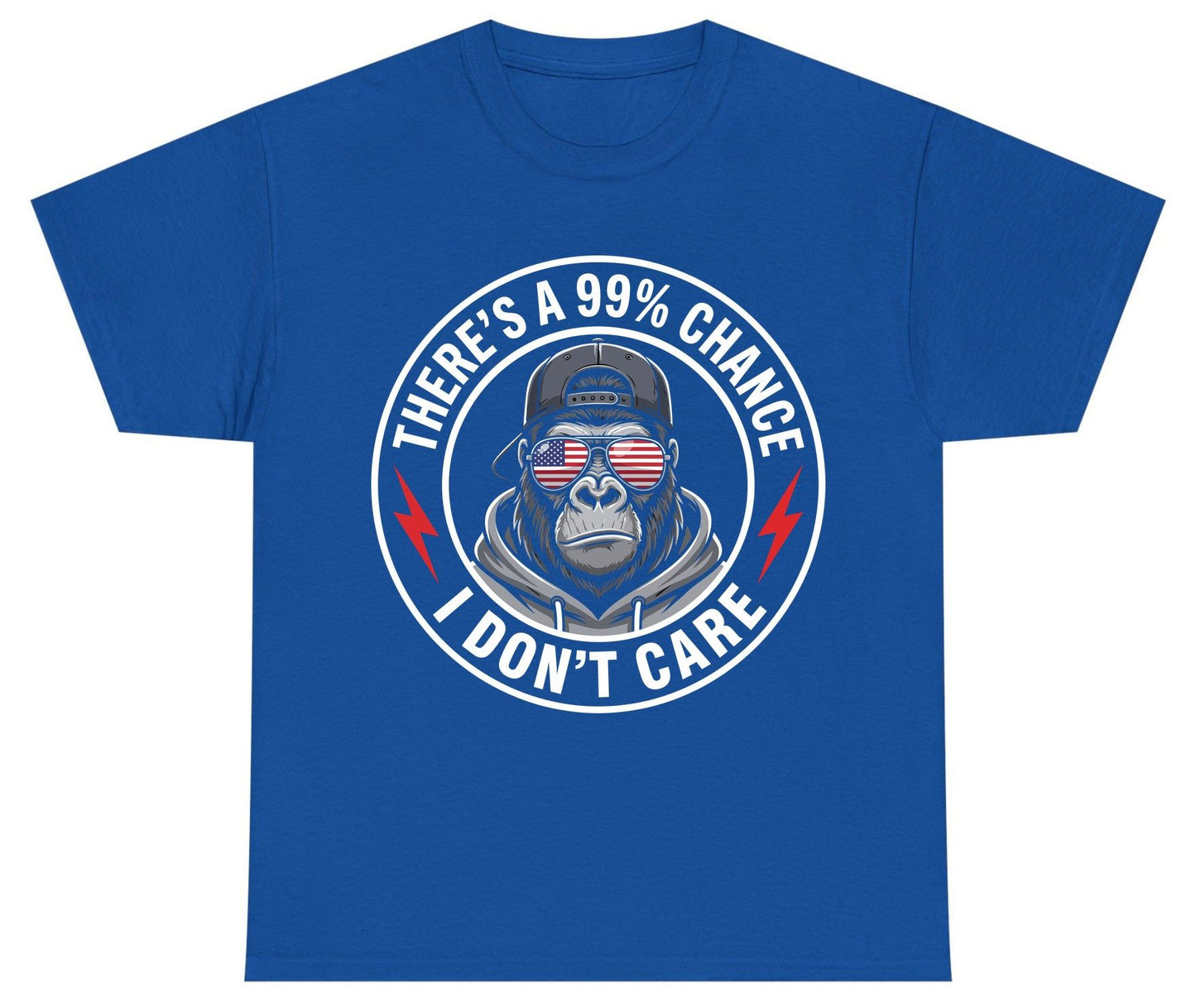 There's a 99% Chance I Don't Care sarcastic gorilla Youth T-Shirt Royal product mockup