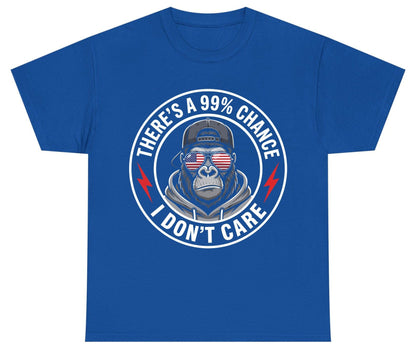 There's a 99% Chance I Don't Care sarcastic gorilla Youth T-Shirt Royal product mockup