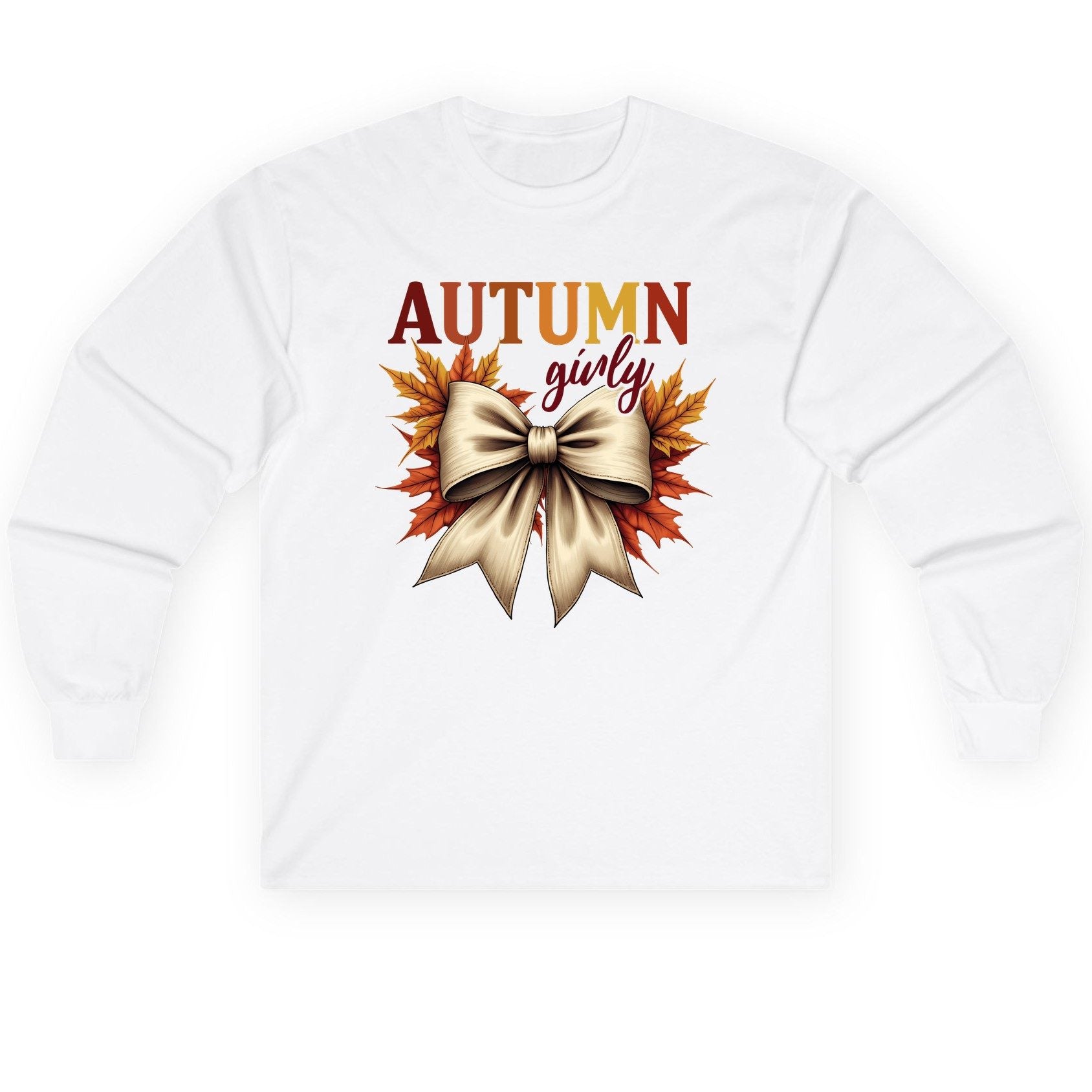 Autumn Girly autumn Long Sleeve Tee White product mockup