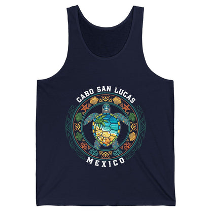 Cabo San Lucas Mexico sea turtle Tank Top Navy product mockup