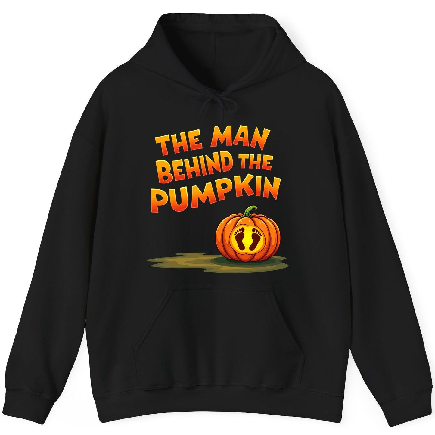 The Man Behind the Pumpkin pregnancy announcement Hoodie Black product mockup