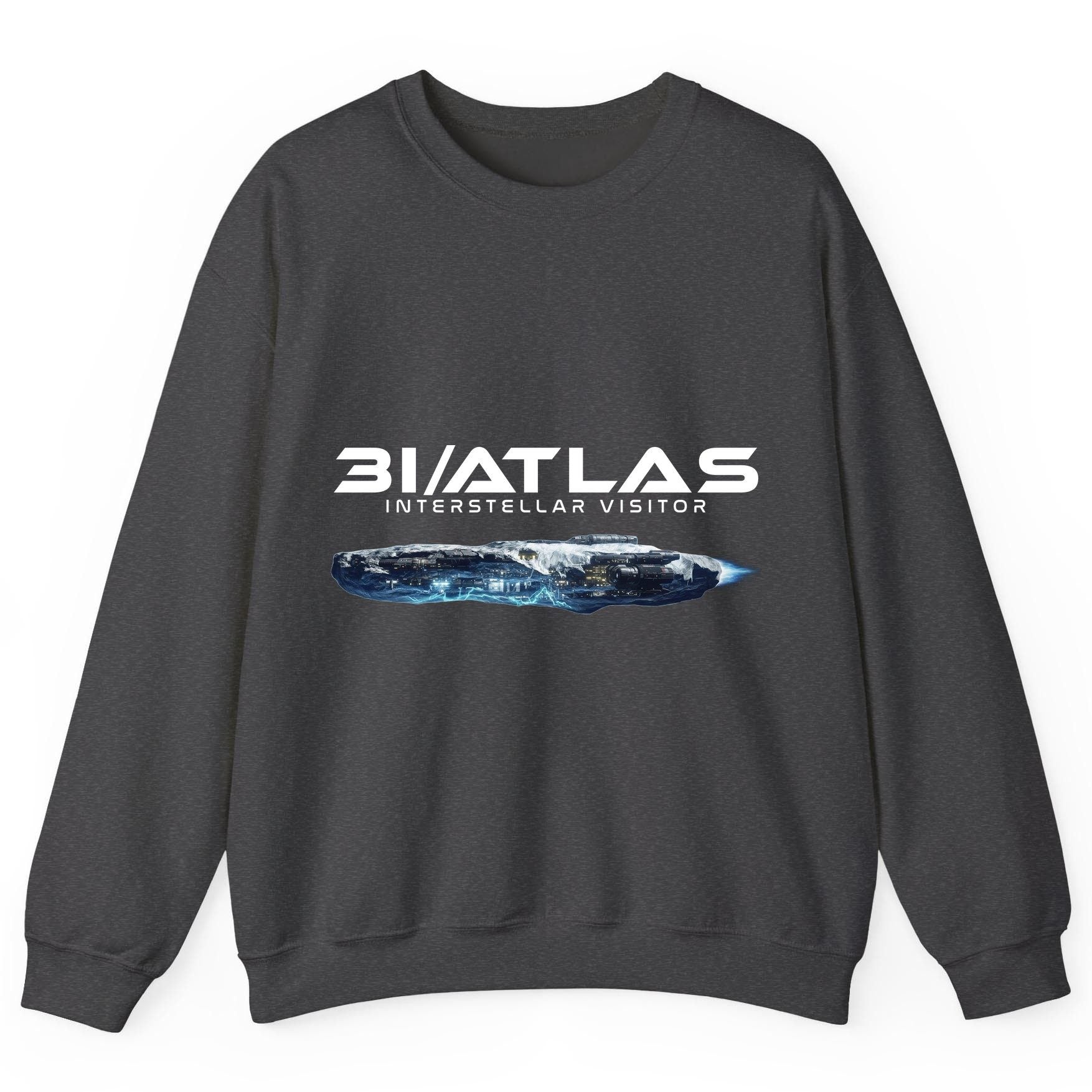 31 Atlas Interstellar Visitor sci-fi spaceship Sweatshirt Dark Heather product mockup