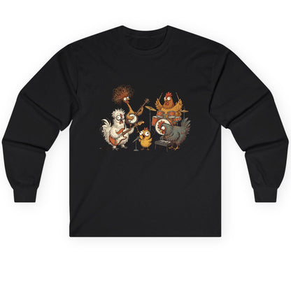 Chicken Rock Band chicken rock band Long Sleeve Tee Black product mockup