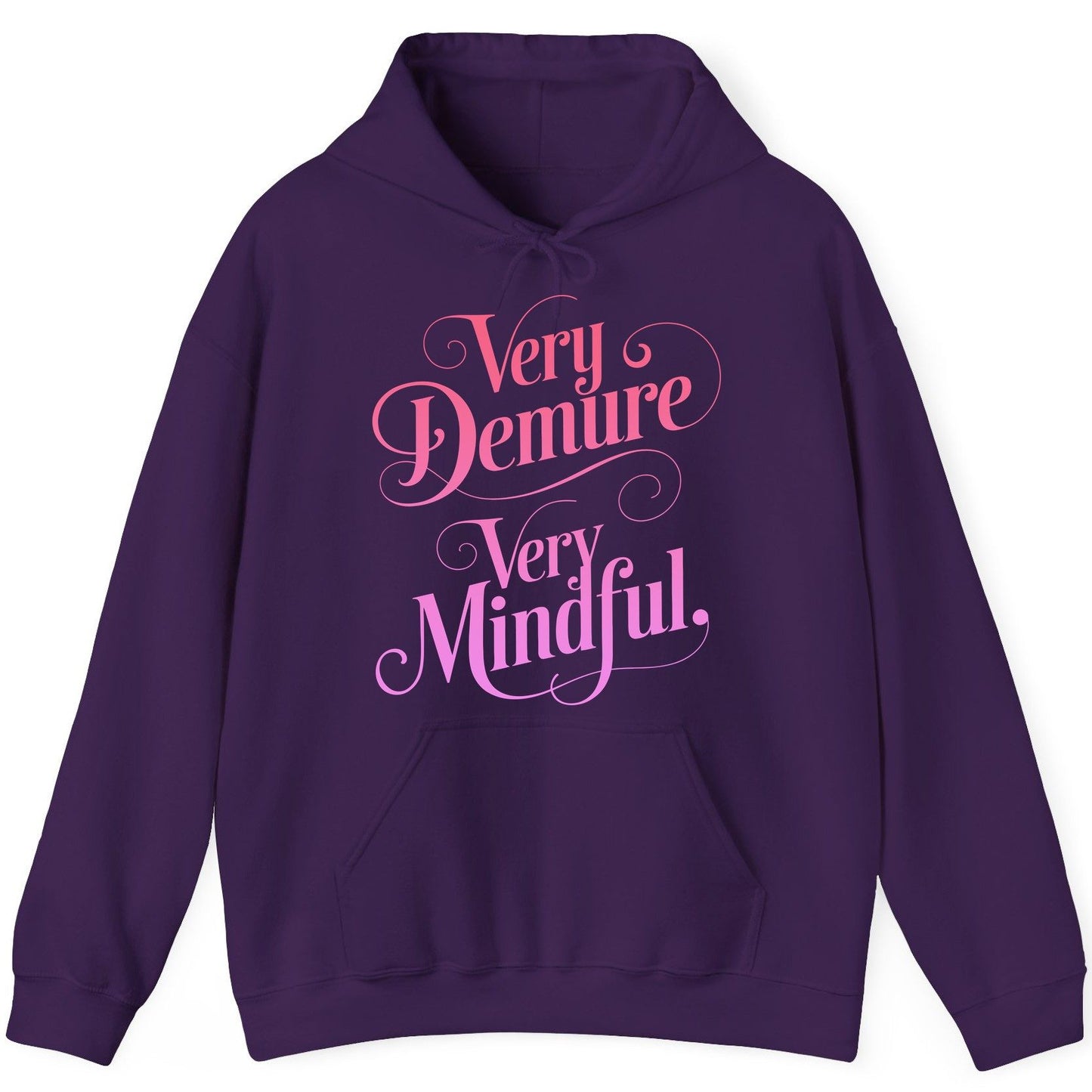 Very Demure Very Mindful mindfulness Hoodie Purple product mockup