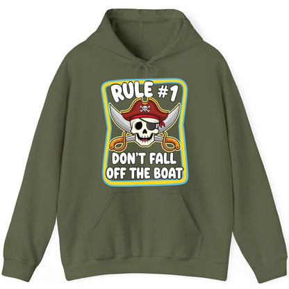 Rule 1 Don't Fall Off the Boat pirate Hoodie Military Green product mockup