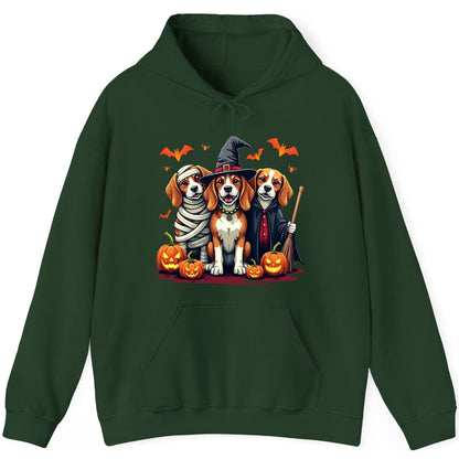 Halloween Beagles Costume beagles in Halloween costumes Hoodie Forest Green product mockup