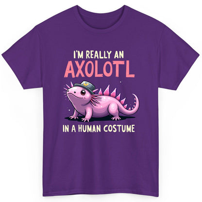 I'm Really an Axolotl in a Human Costume axolotl T-Shirt Purple product mockup