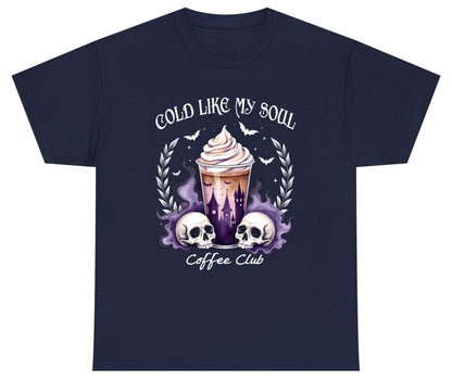Cold Like My Soul Coffee Club gothic iced coffee Youth T-Shirt Navy product mockup
