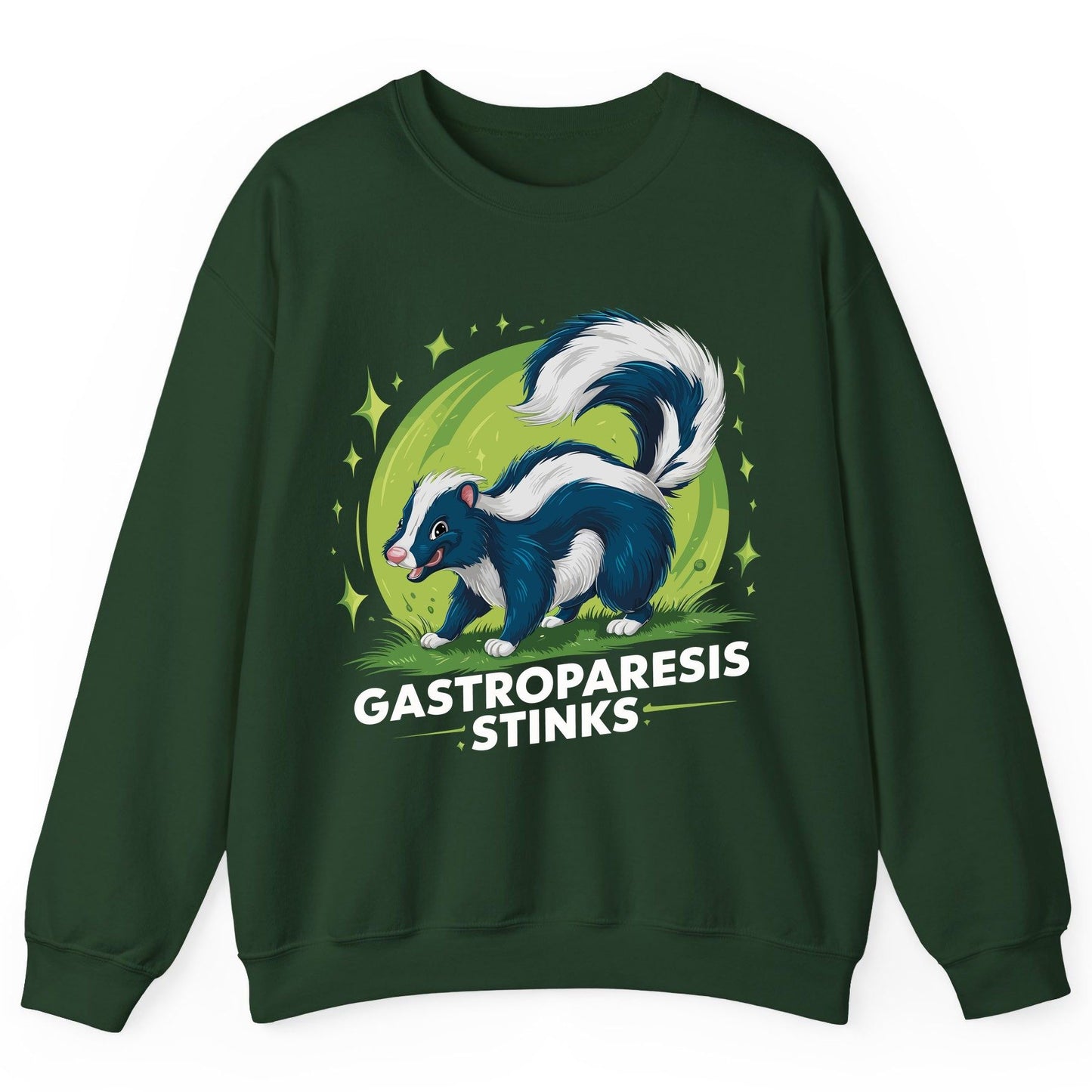 Gastroparesis Stinks gastroparesis awareness Sweatshirt Forest Green product mockup
