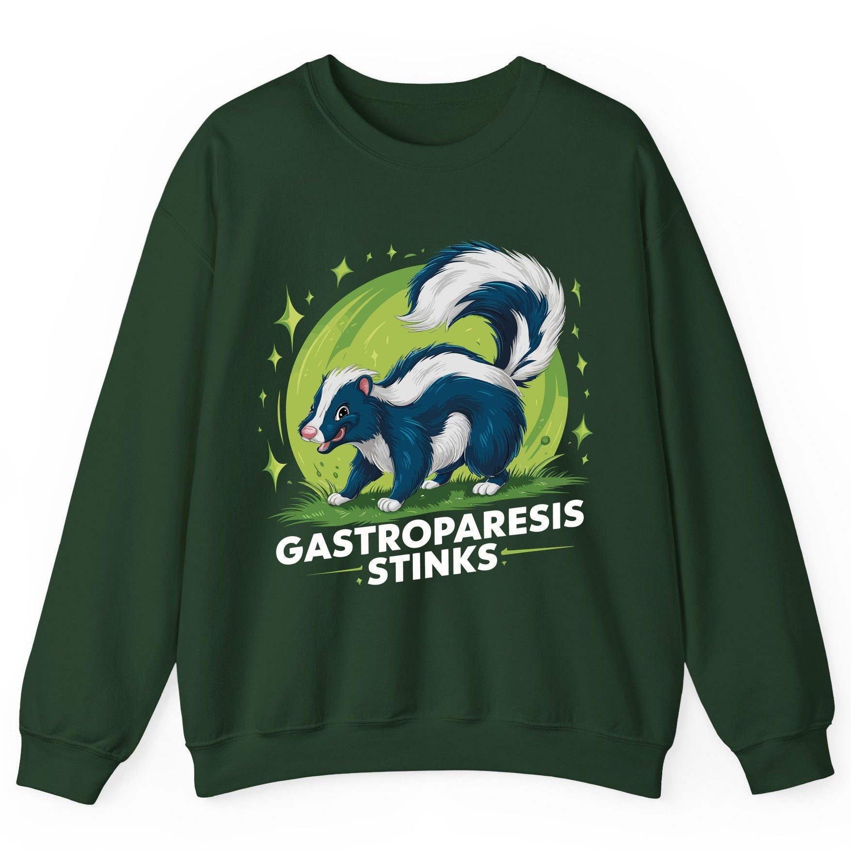 Gastroparesis Stinks gastroparesis awareness Sweatshirt Forest Green product mockup