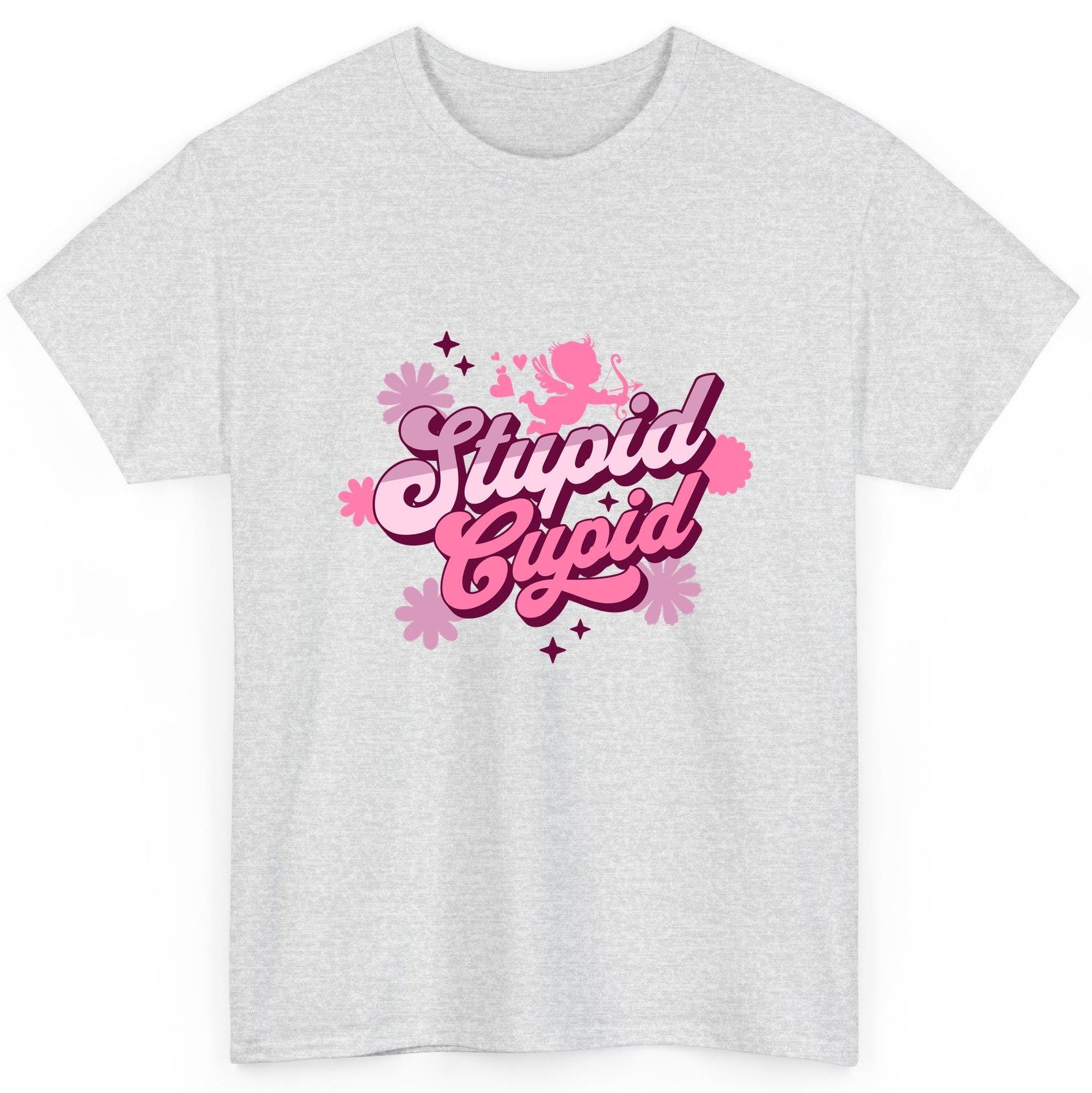 Stupid Cupid anti-Valentine's Day T-Shirt Ash product mockup
