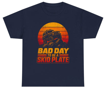 Bad Day to Be a Skid Plate Funny Off-Roading Youth T-Shirt - product mockup - Navy
