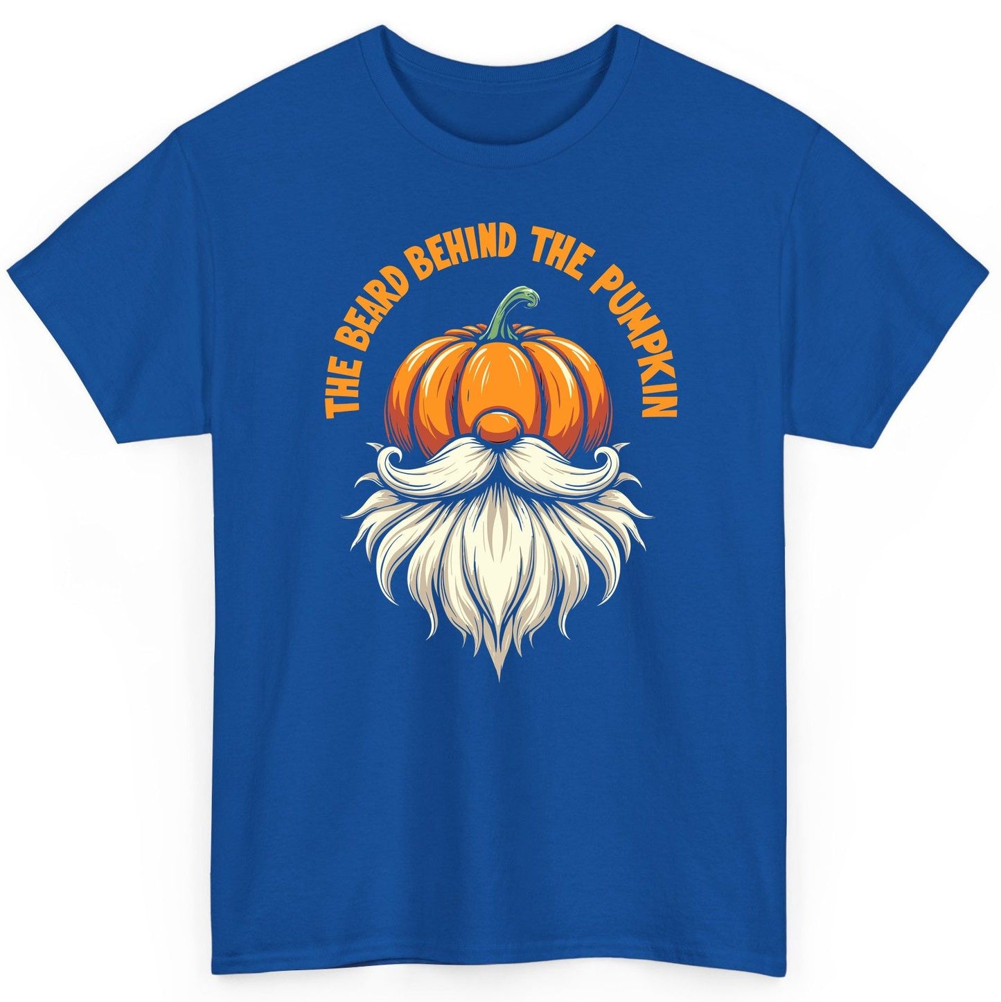 The Beard Behind the Pumpkin Halloween gnome T-Shirt Royal product mockup