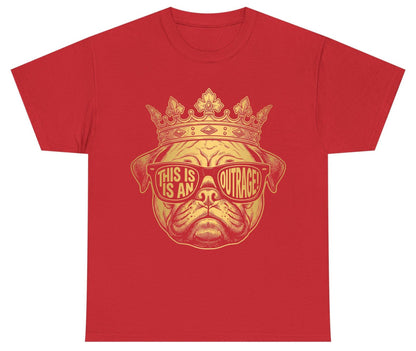 This Is An Outrage! Pug Youth T-Shirt Red product mockup