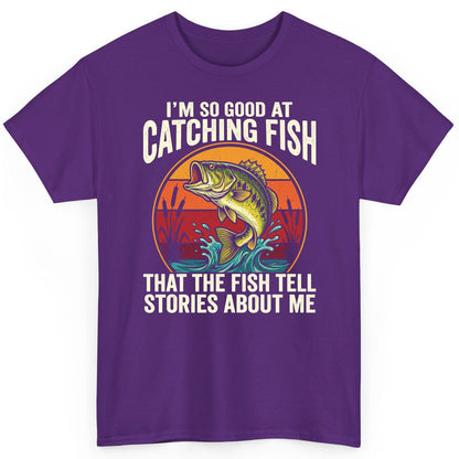 I'm So Good at Catching Fish That the Fish Tell Stories About Me fishing T-Shirt Purple product mockup