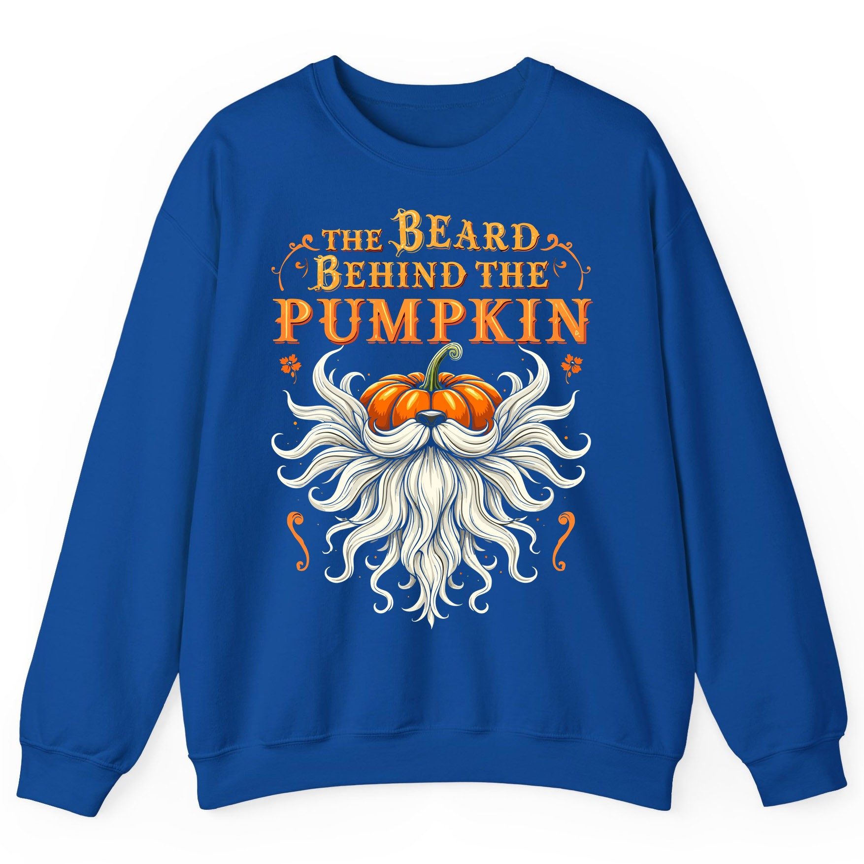 The Beard Behind the Pumpkin bearded dad Sweatshirt Royal product mockup