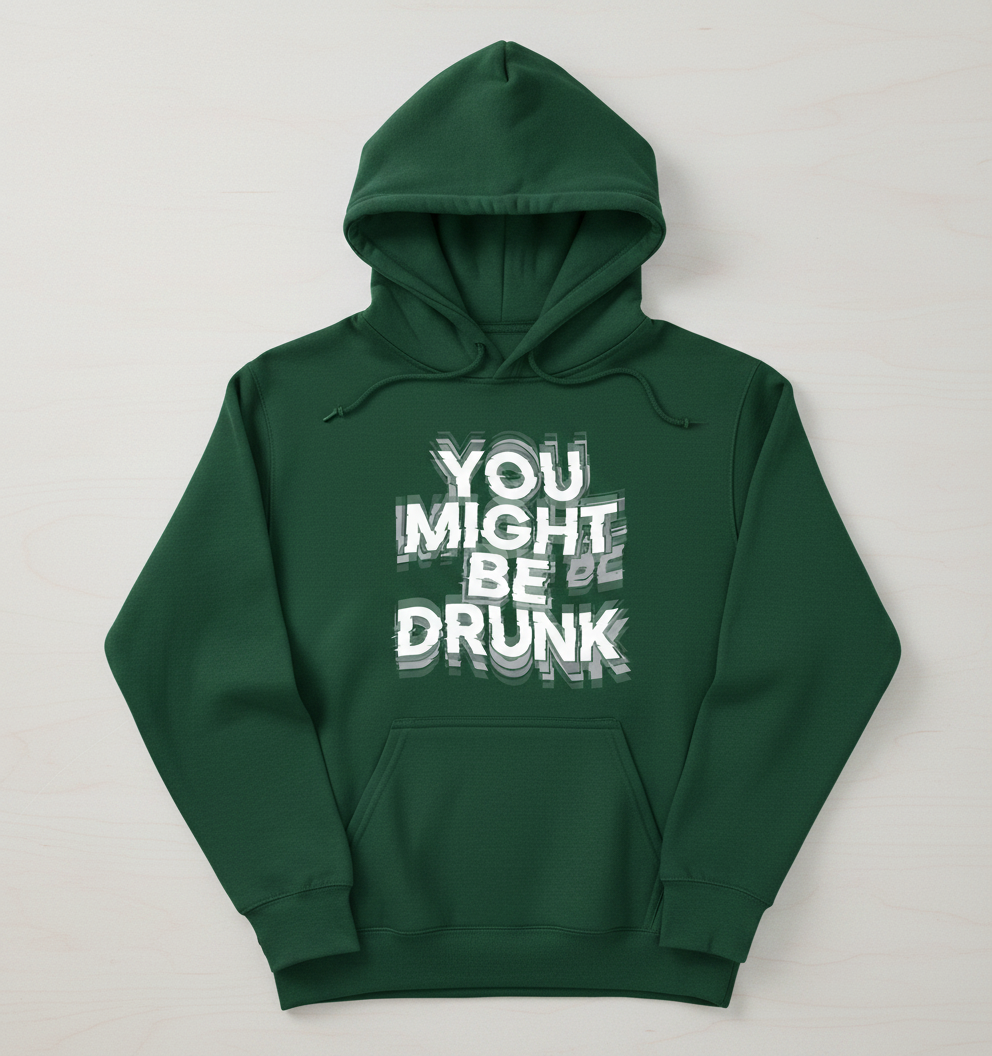 You Might Be Drunk Funny Drinking Quote Hoodie - Forest Green