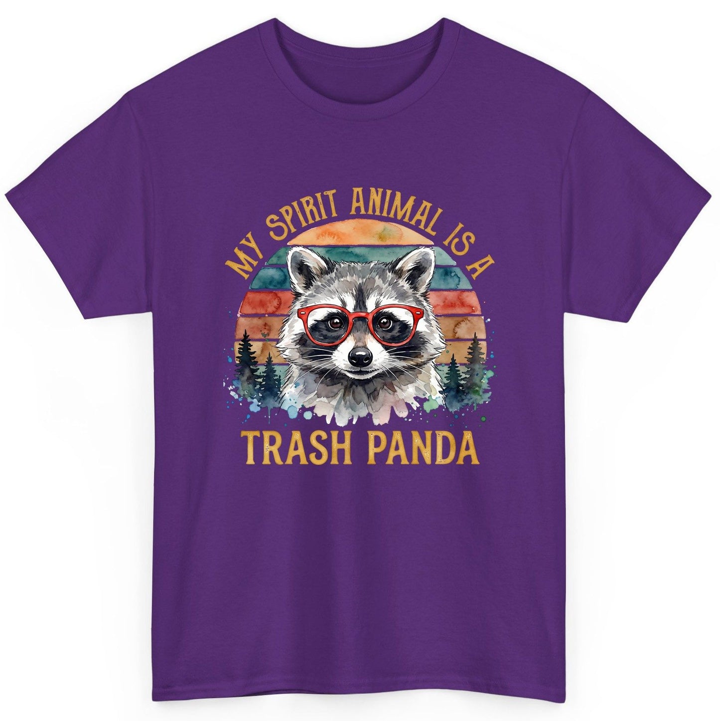 My Spirit Animal Is a Trash Panda raccoon T-Shirt Purple product mockup