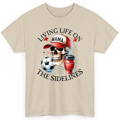 Living Life on the Sidelines soccer mom T-Shirt Sand product mockup