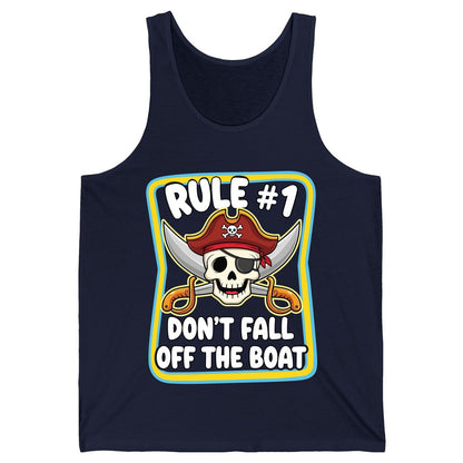 Rule 1 Don't Fall Off the Boat pirate Tank Top Navy product mockup