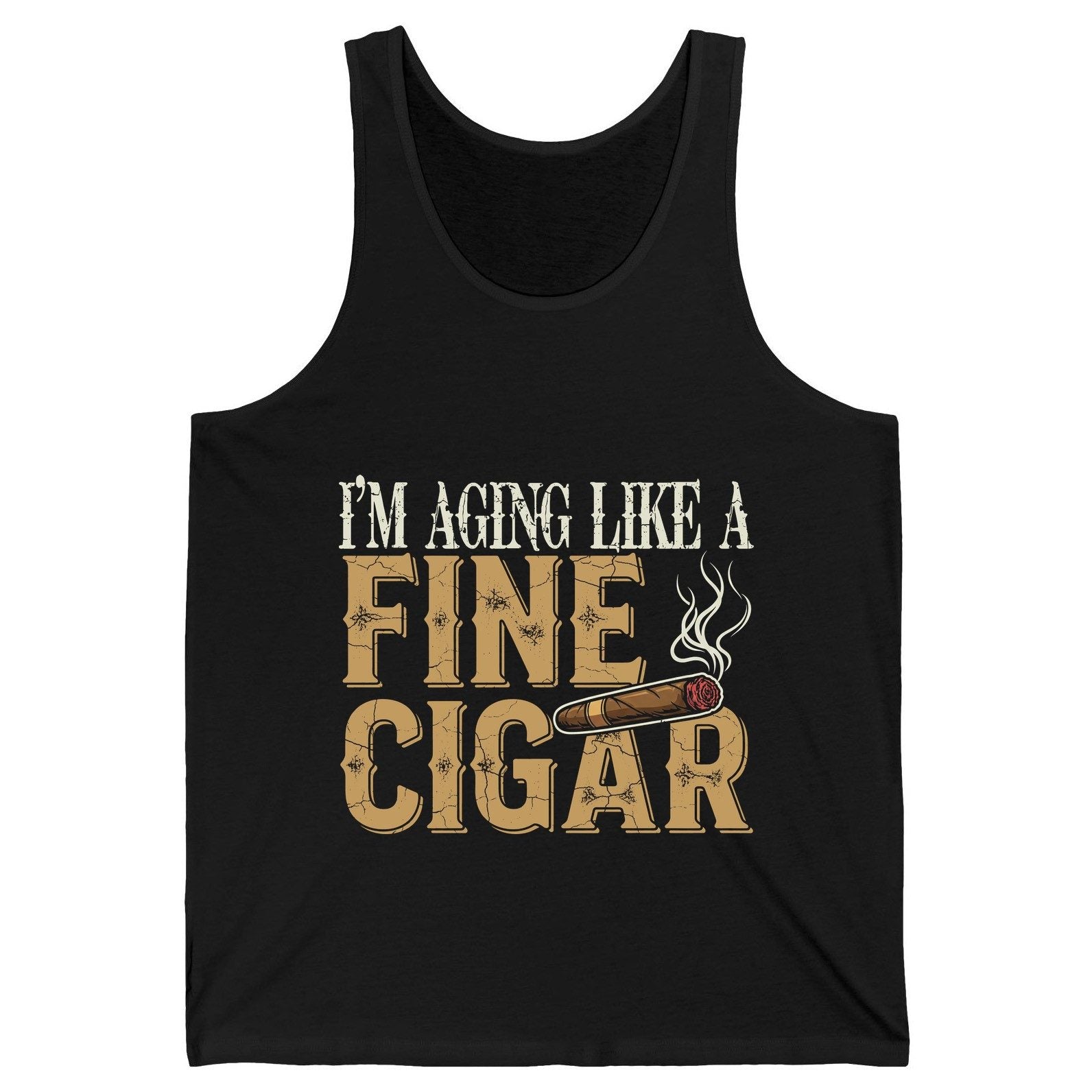 I'm Aging Like a Fine Cigar cigar smoking Tank Top Black product mockup