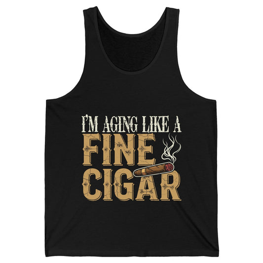 I'm Aging Like a Fine Cigar cigar smoking Tank Top Black product mockup