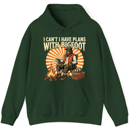 I Can't I Have Plans with Bigfoot bigfoot Hoodie Forest Green product mockup