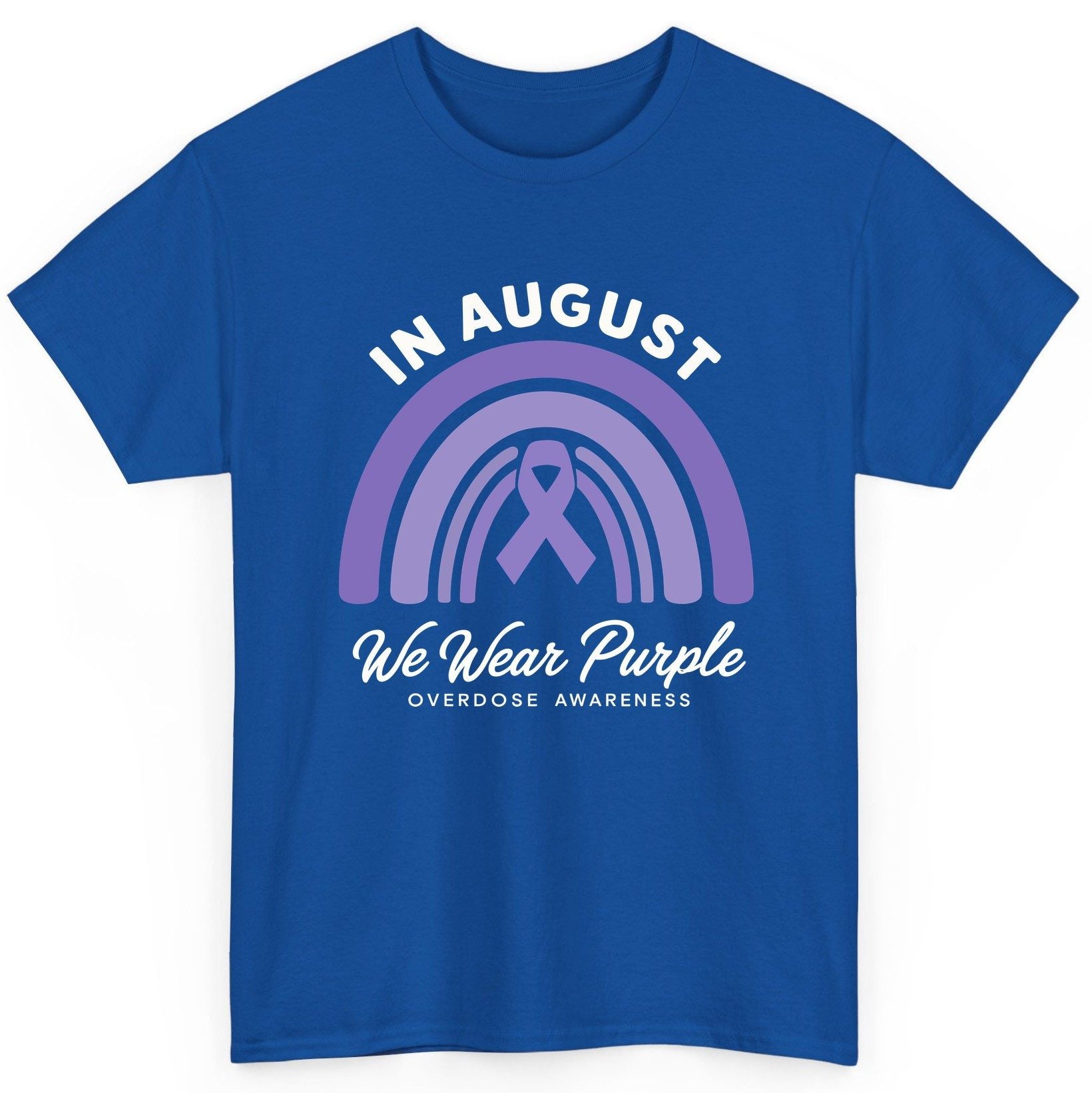 In August We Wear Purple Overdose Awareness overdose awareness T-Shirt Royal product mockup