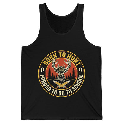 Born to Hunt Forced to Go to School hunting Tank Top Black product mockup