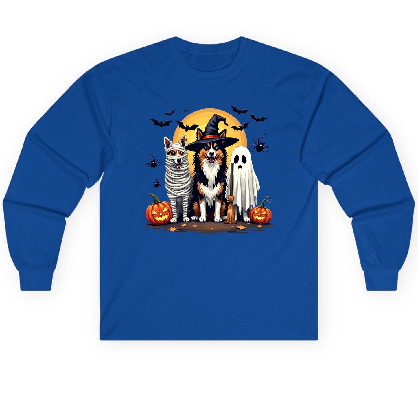 Halloween Dogs in Costumes Halloween dogs Long Sleeve Tee Royal product mockup