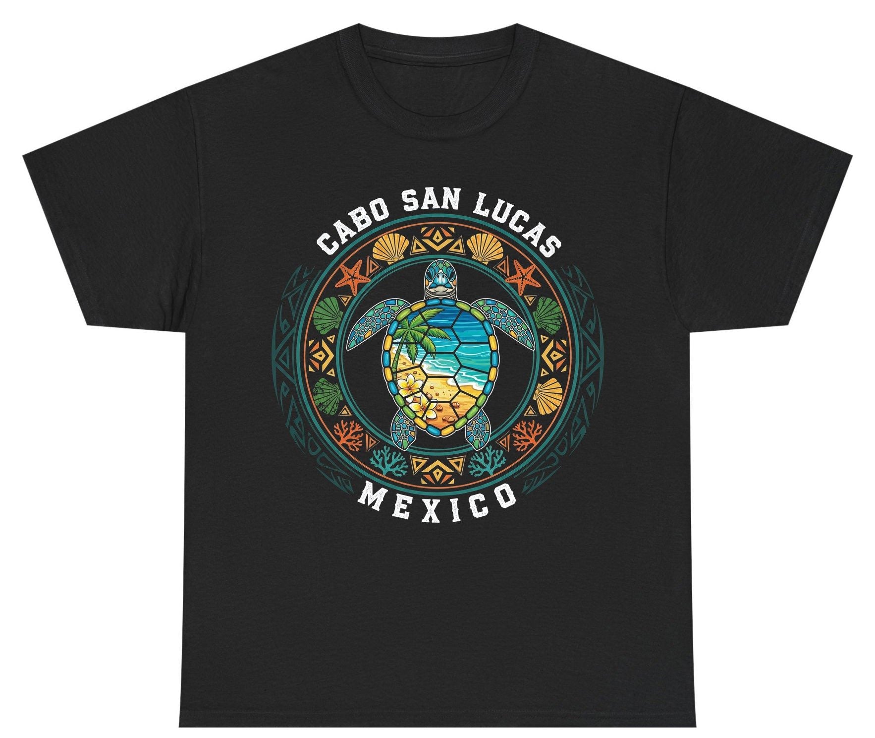 Cabo San Lucas Mexico sea turtle Youth T-Shirt Black product mockup