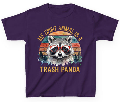 My Spirit Animal Is a Trash Panda raccoon Youth T-Shirt Purple product mockup