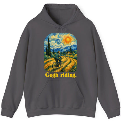 Gogh Riding van gogh parody Hoodie Charcoal product mockup