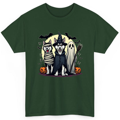 Halloween Huskies in Costumes Halloween huskies T-Shirt Forest Green product mockup