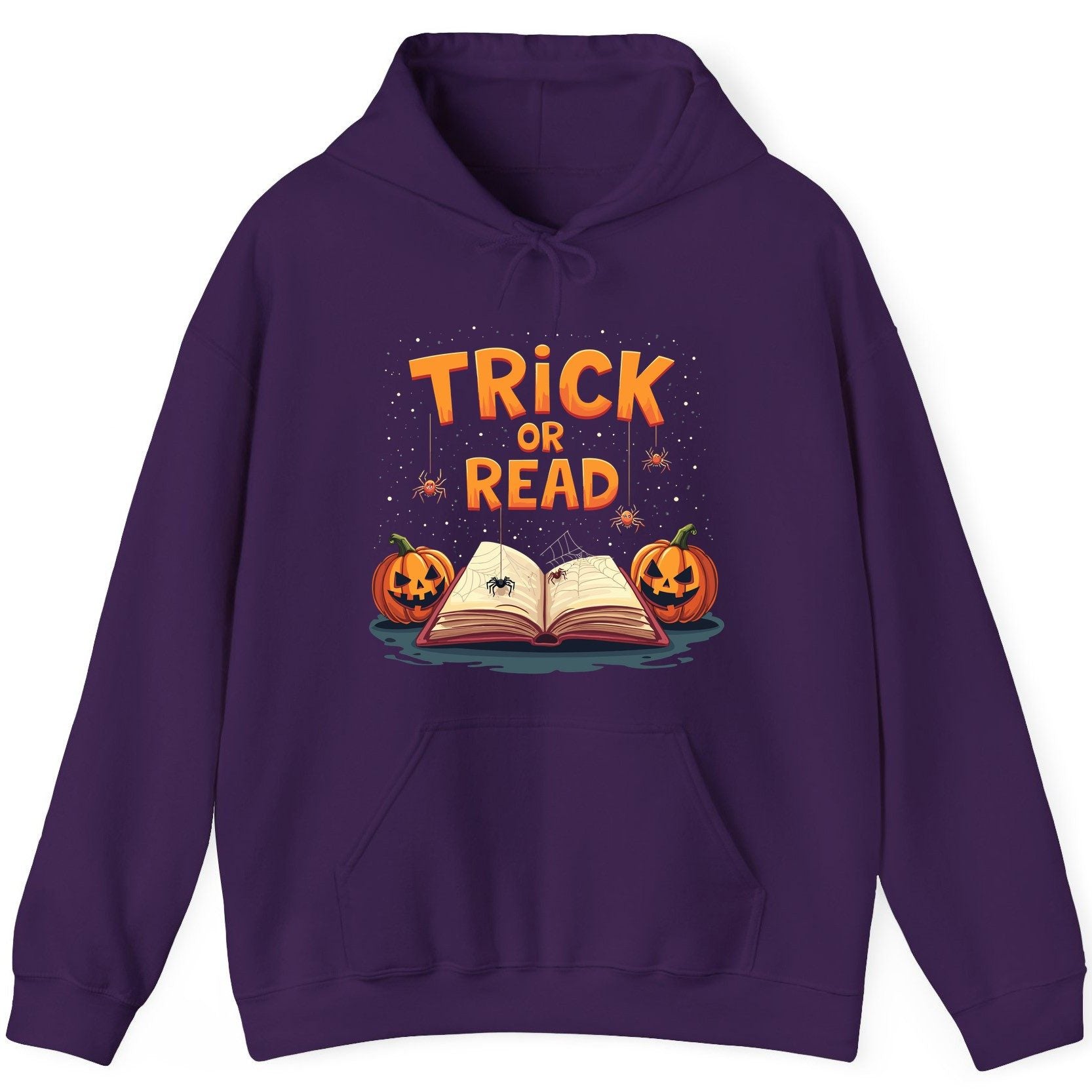Trick or Read Halloween Hoodie Purple product mockup