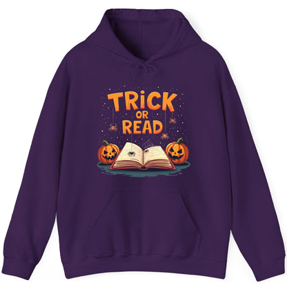 Trick or Read Halloween Hoodie Purple product mockup